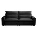 Ver imagem 2 de Sofa 2 Lugares Retrátil Reclinavel 200cm Veludo Preto Andreza