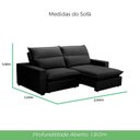 Ver imagem 3 de Sofa 2 Lugares Retrátil Reclinavel 200cm Veludo Preto Andreza