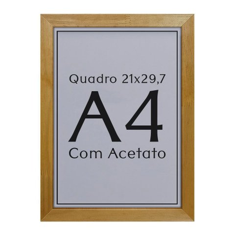 1 Unidade Moldura Madeira A4 21x30 Quadro e Certificado