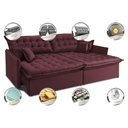 Ver imagem 3 de Sofá Sem Caixa Retrátil e Reclinável 1,95m Cama inBox Versátil Suede Velusoft Vinho