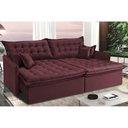 Ver imagem 1 de Sofá Sem Caixa Retrátil e Reclinável 1,95m Cama inBox Versátil Suede Velusoft Vinho