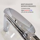 Ver mais imagens de Torneira para Banheiro Monocomando Bica Alta Curves Konnen Metais