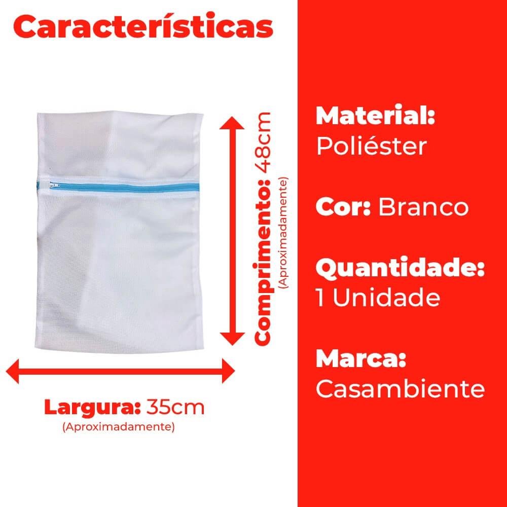 Saco para Lavar Roupa Delicadas na Máquina comZíper 35x48cm – Casambiente - 3