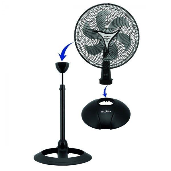 Ventilador De Mesa 3 Velocidades 2 Em 1 Mega Turbo 40 Britânia 220V ...