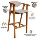 Ver imagem 4 de Kit 04 Banquetas Alta para Cozinha Bancada Bar Sala de Jantar Fixa Cecília L02 Linho Bege - Lyam
