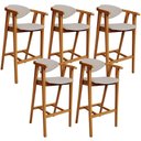 Ver imagem 1 de Kit 04 Banquetas Alta para Cozinha Bancada Bar Sala de Jantar Fixa Cecília L02 Linho Bege - Lyam