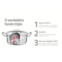 Ver imagem 5 de Caçarola Rasa Tramontina Professional em Aço Inox com Fundo Triplo sem Tampa 40 Cm 23 L Tramontina