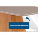 Ver imagem 5 de Sala de Jantar Completa Berlim C/ Tampo Madeirado C/ Vidro Canto Curvo 90x90cm e 4 Cadeiras Dakota