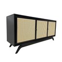 Ver imagem 1 de Balcão Buffet Ricco 167 Cm Laca 3 Portas em Palhinha Preto