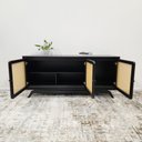 Ver imagem 3 de Balcão Buffet Ricco 167 Cm Laca 3 Portas em Palhinha Preto