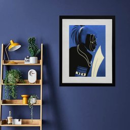 Quadros Orixá Ogum Guerreiro - 60x48cm:madeira Branca - 1