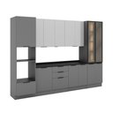 Ver imagem 2 de Cozinha Completa Lumina 13 Portas 4 Gavetas com Vidro 917467 Cinza/lacca - Telasul