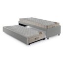 Ver imagem 1 de Bicama Box Solteiro Courino Linho Cinza 88x188 com Dois Colchões Airtech Molas Ensacadas Ortobom