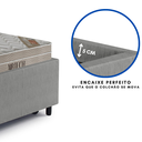 Ver mais imagens de Bicama Box Solteiro Courino Linho Cinza 88x188 com Dois Colchões Airtech Molas Ensacadas Ortobom