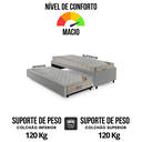 Ver imagem 6 de Bicama Box Solteiro Courino Linho Cinza 88x188 com Dois Colchões Airtech Molas Ensacadas Ortobom