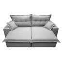 Ver imagem 5 de Sofá Retrátil e Reclinável com Molas Ensacadas Cama Inbox Prime 2.12M Tecido Linho Cinza Claro