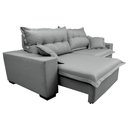 Ver imagem 7 de Sofá Retrátil e Reclinável com Molas Ensacadas Cama Inbox Prime 2.12M Tecido Linho Cinza Claro