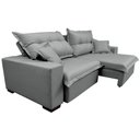 Ver mais imagens de Sofá Retrátil e Reclinável com Molas Ensacadas Cama Inbox Prime 2.12M Tecido Linho Cinza Claro