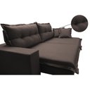 Ver imagem 4 de Sofá Retrátil e Reclinável com Molas Ensacadas Cama Inbox Prime 2.12M Tecido Linho Marrom