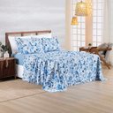 Ver imagem 2 de Jogo Cama Lençol Belle Casal Padrão 400 Fios Estampado 4 Peças Florido Azul - 100% Poliéster