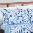 Ver imagem 3 de Jogo Cama Lençol Belle Casal Padrão 400 Fios Estampado 4 Peças Florido Azul - 100% Poliéster