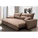 Ver imagem 1 de Sofá Retrátil e Reclinável com Molas Ensacadas Cama Inbox Prime 2.72M Tecido Linho Bege Escuro