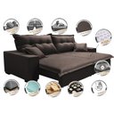 Ver imagem 3 de Sofá Retrátil e Reclinável com Molas Ensacadas Cama Inbox Prime 2.72M Tecido Linho Marrom