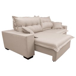 Sofá Retrátil e Reclinável com Molas Ensacadas Cama Inbox Prime 2.92M Tecido Linho Bege Claro - 7