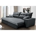 Ver imagem 1 de Sofá Retrátil e Reclinável com Molas Ensacadas Cama Inbox Prime 3.12M Tecido Linho Cinza Escuro