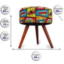 Ver imagem 2 de Kit 2 Puff Cama Inbox Boom Redondo com Pés em Madeira Maciça Tecido Suede
