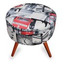 Ver imagem 4 de Kit 2 Puff Cama Inbox Londres Redondo com Pés em Madeira Maciça Tecido Suede