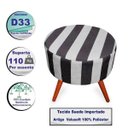 Ver imagem 3 de Kit 3 Puff Cama Inbox Hamburgo Redondo com Pés em Madeira Maciça Tecido Suede