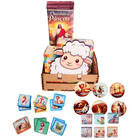 Cestinha de Páscoa Inclusiva para Autistas + Chocolate e Jogos Inclusos