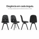 Ver imagem 6 de Cadeira de Jantar Giratória Luiza Estofada Preta com Base em Aço e Encosto Anatômico