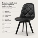 Ver imagem 3 de Cadeira de Jantar Giratória Luiza Estofada Preta com Base em Aço e Encosto Anatômico