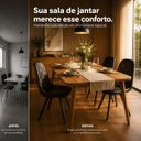 Ver mais imagens de Cadeira de Jantar Giratória Luiza Estofada Preta com Base em Aço e Encosto Anatômico
