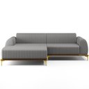 Ver imagem 3 de Sofá 3 Lugares com Chaise Esquerdo Sala Estar Molino 230cm D02 Linho Cinza Escuro C-416 - Lyam