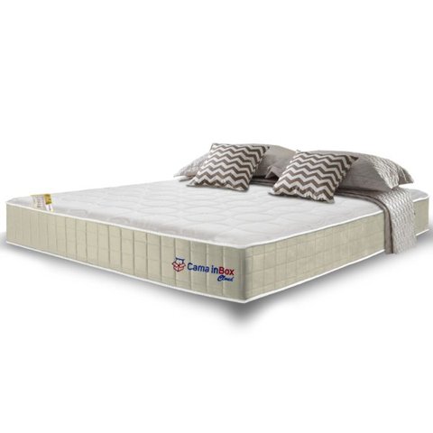 Colchão Casal com Molas Ensacadas Cama Inbox Cloud Bege 138x188x28