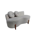Ver imagem 2 de Namoradeira Sofá Feijão Lounge 120cm Orgânica Bouclé Cinza Claro