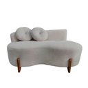 Ver imagem 4 de Namoradeira Sofá Feijão Lounge 120cm Orgânica Bouclé Cinza Claro