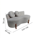 Ver mais imagens de Namoradeira Sofá Feijão Lounge 120cm Orgânica Bouclé Cinza Claro
