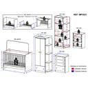 Ver imagem 5 de Quarto de Bebê Completo João e Maria com Berço 4 em 1 + Roupeiro e Cômoda Branco