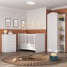 Quarto de Bebê Completo João e Maria com Berço 4 em 1 + Roupeiro e Cômoda Branco - 1