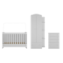 Ver imagem 7 de Quarto de Bebê Completo João e Maria com Berço 4 em 1 + Roupeiro e Cômoda Branco