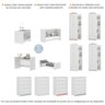 Quarto de Bebê Completo João e Maria com Berço 4 em 1 + Roupeiro e Cômoda Branco - 4