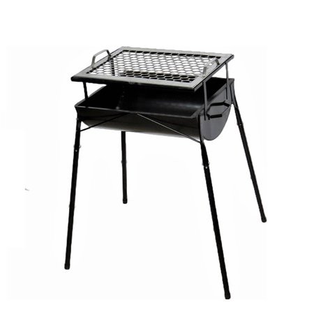 Churrasqueira Praia Campo em Aço Pé e Grelha AB 75x36x30cm Duralar F005OM