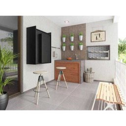Mesa Dobrável Multimóveis Multiuso com Armário de Parede Preto - 3