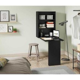 Mesa Dobrável Multimóveis Multiuso com Armário de Parede Preto - 7