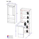 Ver imagem 3 de Armário Multifuncional/Multiuso com Prateleiras e Mesa Retrátil com Organizador Multimóveis