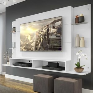 Painel Nairóbi Plus para TV até 60 Polegadas Branco Acetinado Texturizado